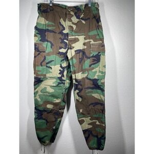 Military Issue Woodland Camo Cargo Pants Mens Medium Long Ripstop Tactical BDU